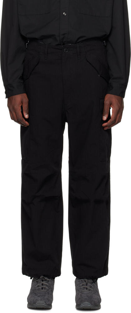 nanamica Black Wide Cargo Pants Cover