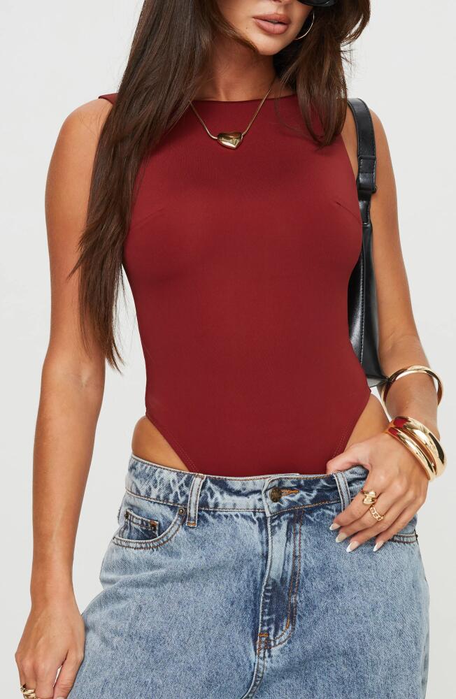 Princess Polly Beresford Scoop Back Bodysuit in Dark Red Cover