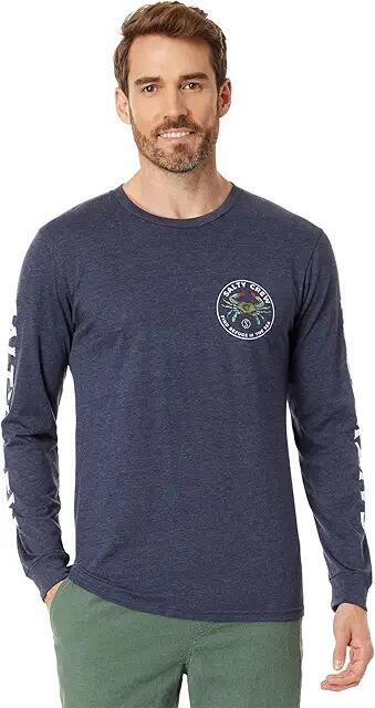 Salty Crew Blue Crabber Premium Long Sleeve Tee (Navy Heather) Men's Clothing Cover