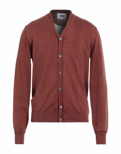 Alpha Studio Man Cardigan Brown Cotton Cover