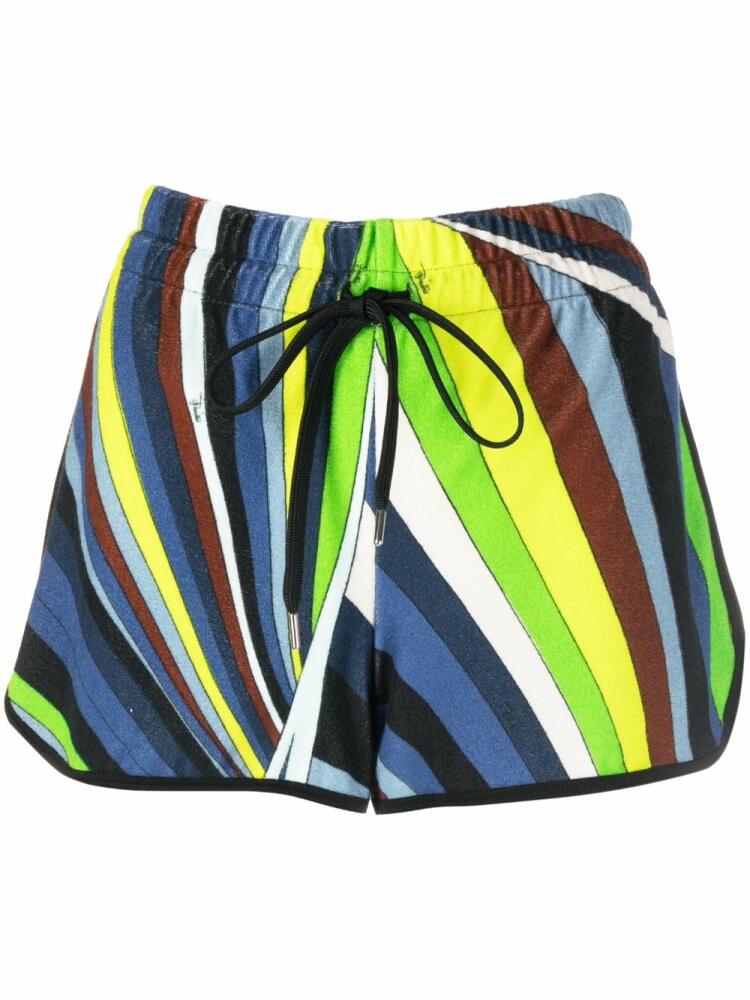 PUCCI kaleidoscopic-print drawstring mini shorts - Green Cover