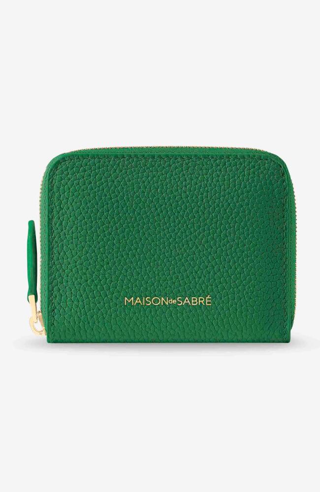 MAISON de SABRÉ Small Leather Zipped Wallet in Emerald Green Cover