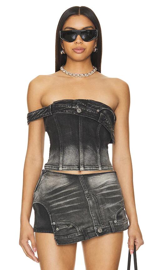 MARRKNULL Denim Top in Black Cover