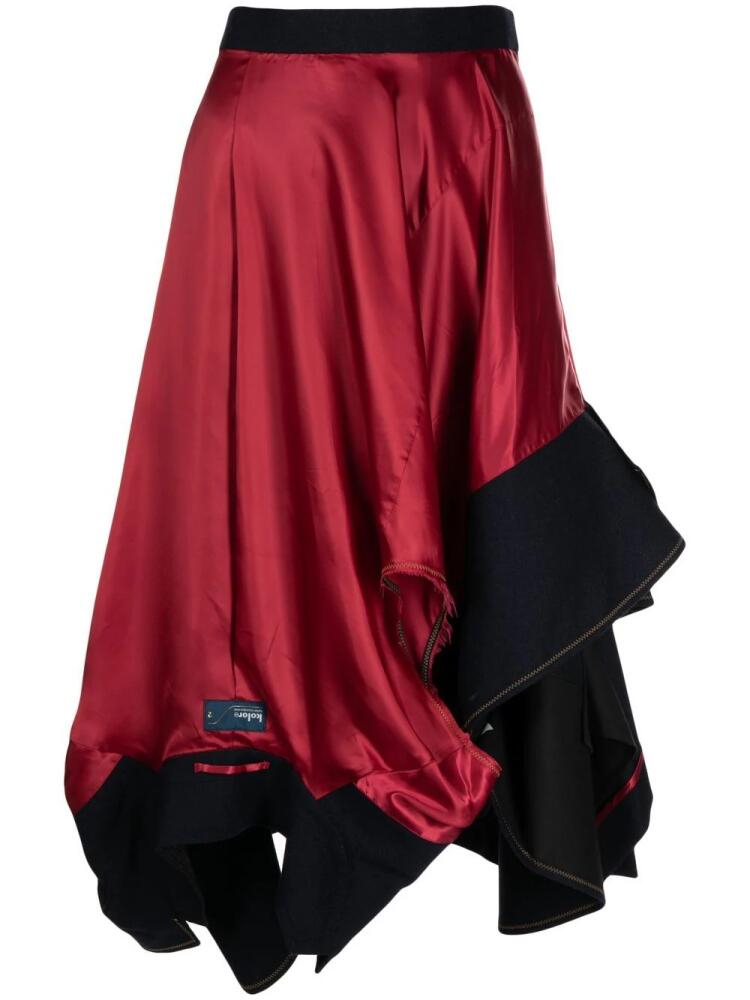 Kolor asymmetric draped midi skirt - Red Cover