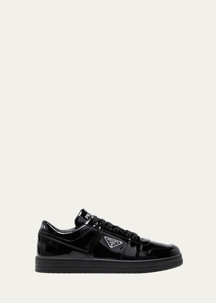 Prada Men's Downtown Patent Leather Low-Top Sneakers Cover