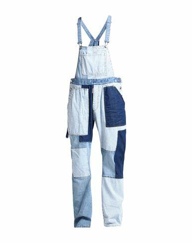 Dsquared2 Man Overalls Blue Cotton, Elastane Cover