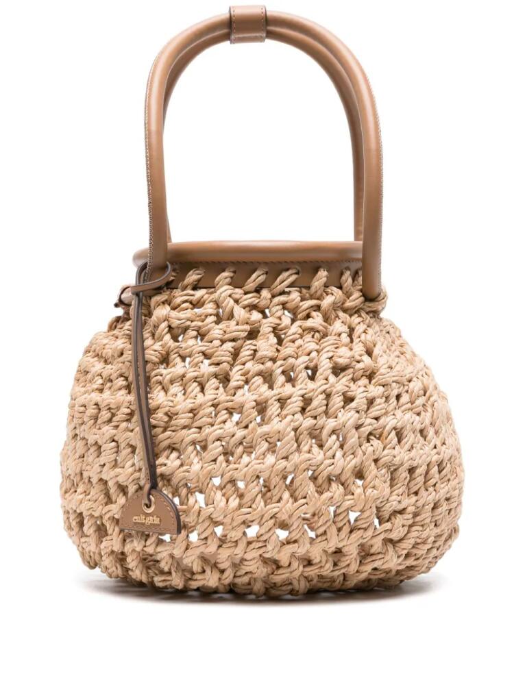 Cult Gaia Enya interwoven tote bag - Neutrals Cover