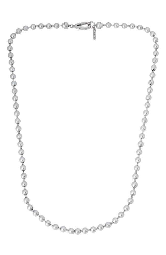 AllSaints Beadshot Sterling Silver Ball Chain Necklace in Warm Silver Cover