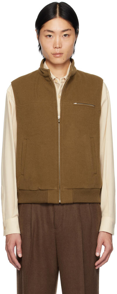 AURALEE Brown Mosser Vest Cover