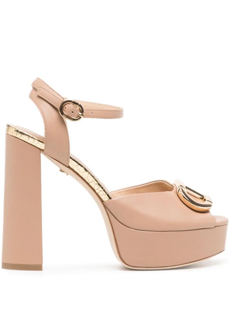 Dee Ocleppo Brigitte 85mm leather sandals - Pink Cover