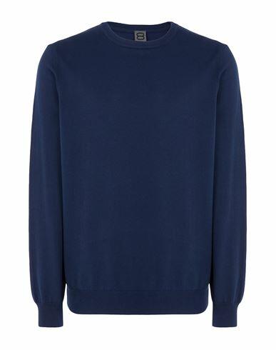 8 By Yoox Organic Cotton Basic Crew-neck Man Sweater Midnight blue Organic cotton Cover