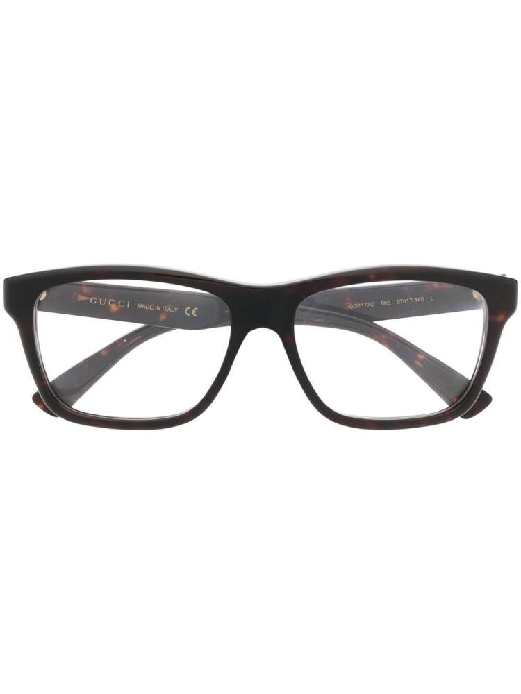 Gucci Eyewear rectangle-frame glasses - Brown Cover