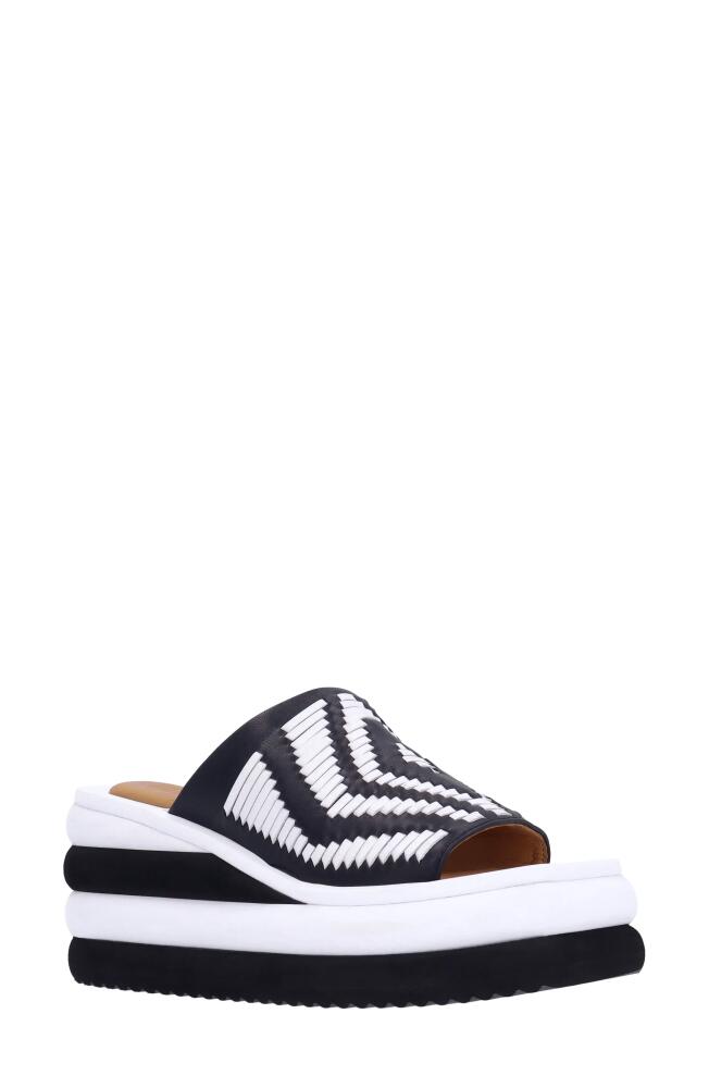 L'Amour des Pieds Eviana Platform Slide Sandal in Black/White Cover