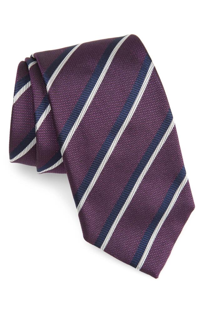 ZEGNA TIES Couture Paisley Jacquard Silk Tie in Dark Purple Stripe Cover