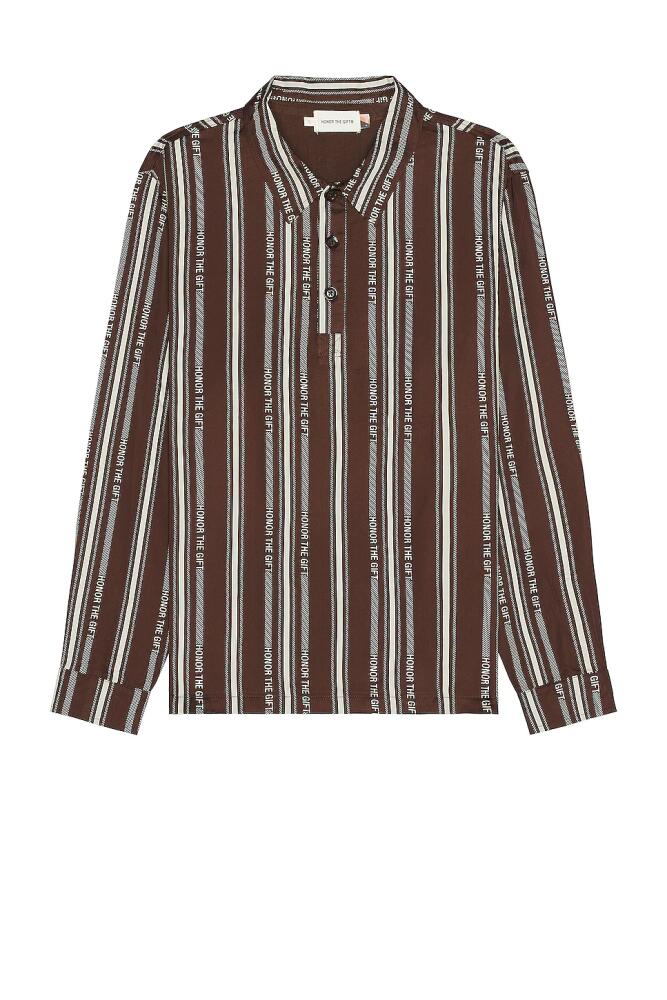 Honor The Gift Stripe Henley in Brown Cover