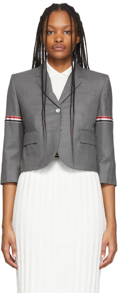 Thom Browne Grey Super 120s Cropped Blazer Cover