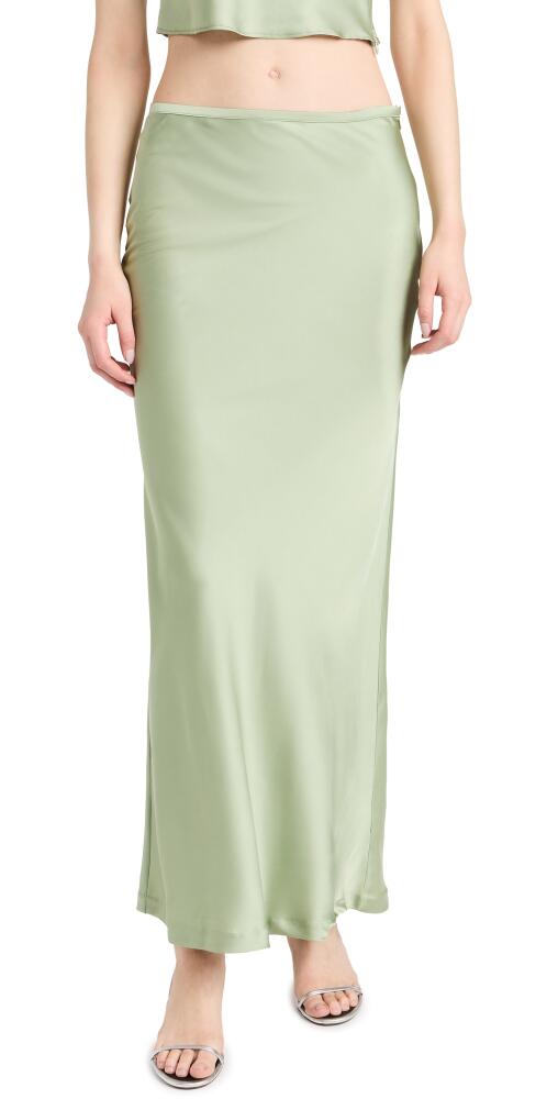 Lioness Hudson Satin Maxi Skirt Sage Cover