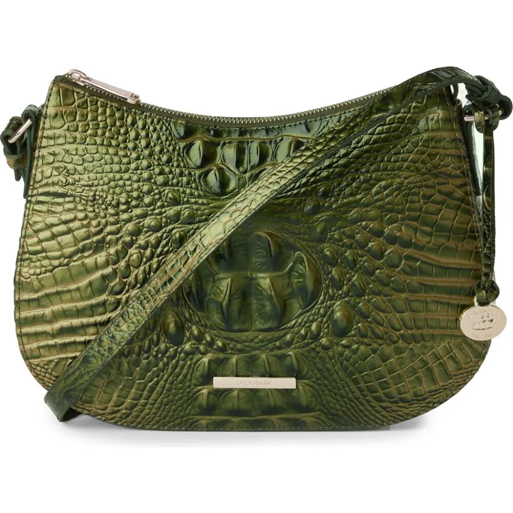 Brahmin Shayna Croc Embossed Leather Crossbody Bag in Matcha Green Cover