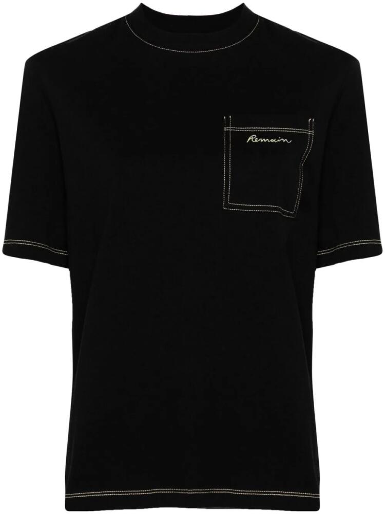 REMAIN logo-embroidered cotton T-shirt - Black Cover