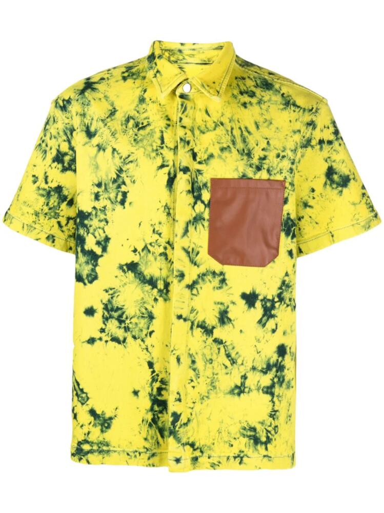 Ferrari bleached-effect short-sleeve shirt - Yellow Cover