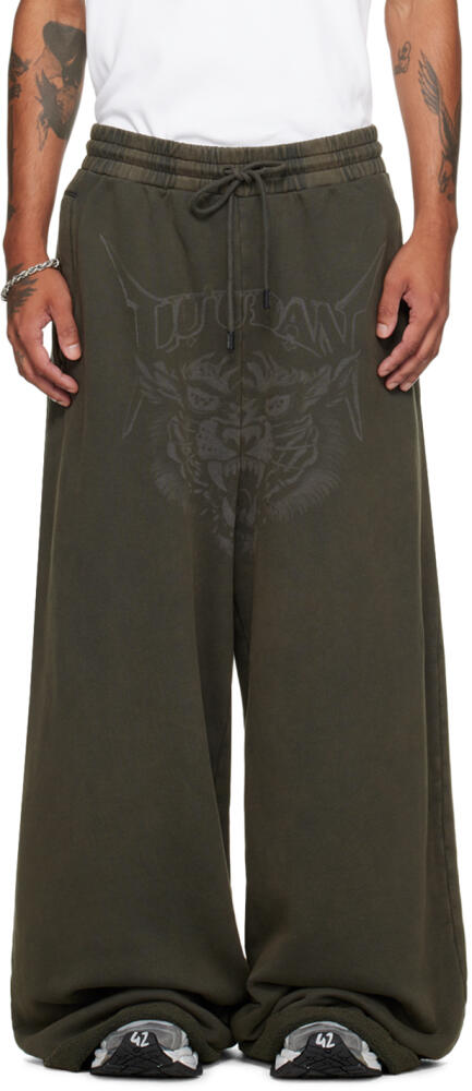 LU'U DAN Black Raw-Cut Bontan Sweatpants Cover