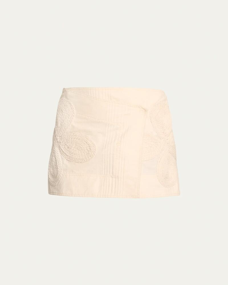 Johanna Ortiz Brouhaha Raffia Wrap Mini Skirt Cover