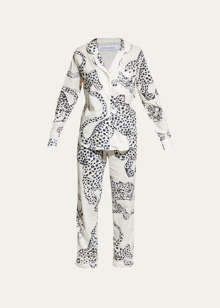 Desmond & Dempsey Large Leopard Long-Sleeve Pajama Set Cover