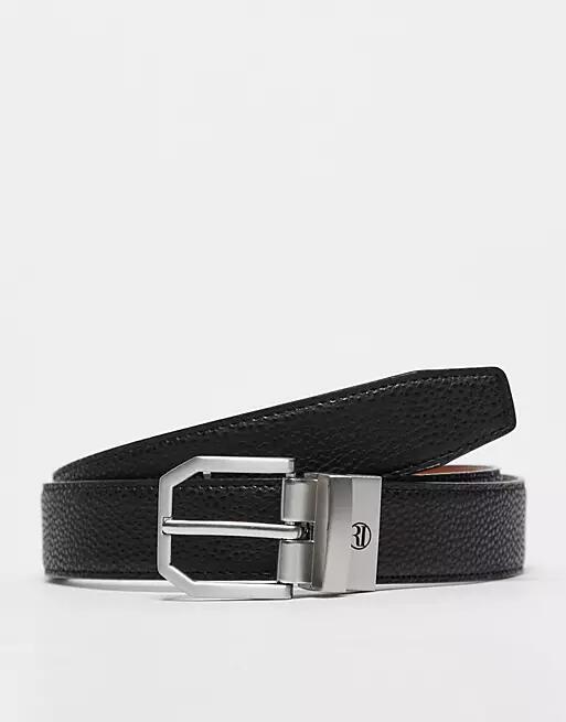 River Island angled buckle belt in black Cover