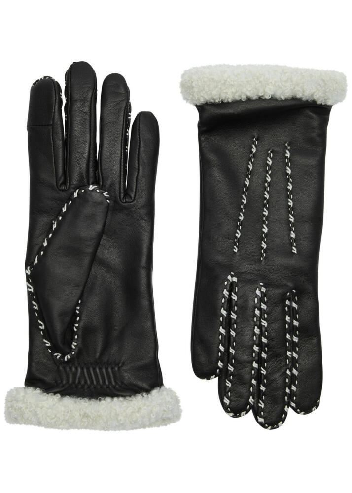 Agnelle Marie Louise Leather Gloves - Black Cover