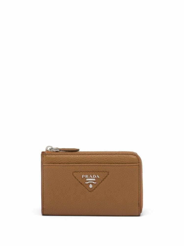 Prada logo-plaque key case - Brown Cover