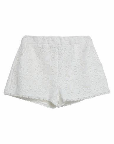 Gaëlle Paris Woman Shorts & Bermuda Shorts White Polyester, Viscose, Linen Cover