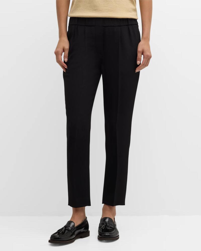 Brunello Cucinelli Silk Pull-On Cropped Pants Cover