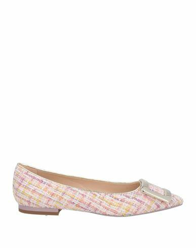 Roger Vivier Woman Ballet flats Pink Textile fibers, Leather Cover