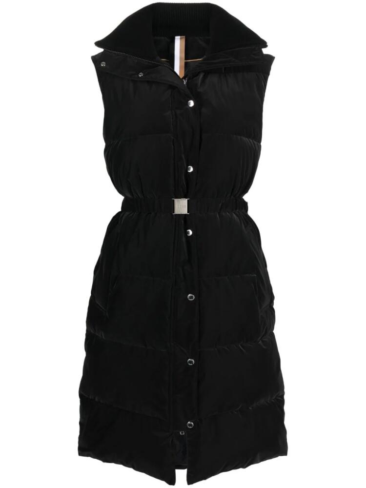 BOSS logo-buckle quilted puffer gilet - Black Cover