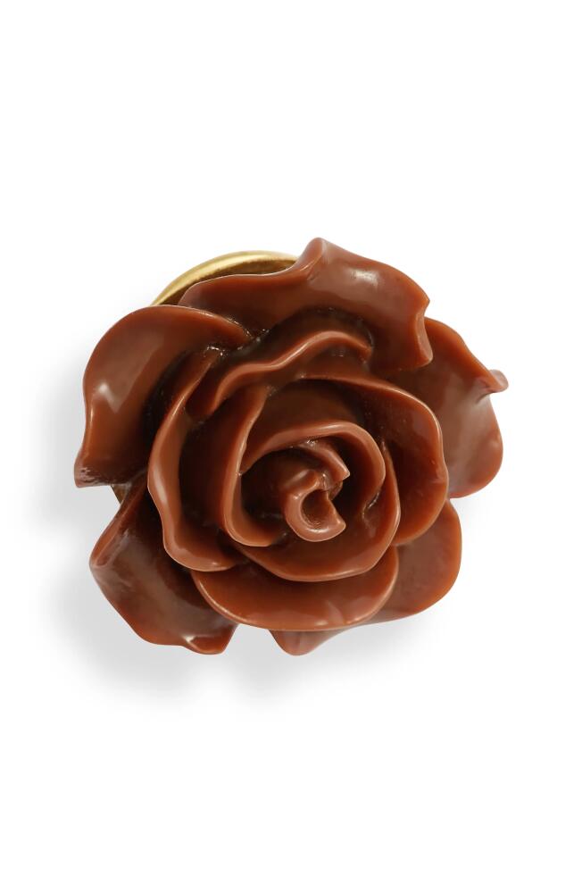 CLIFTON WILSON Floral Lapel Pin in Brown Cover