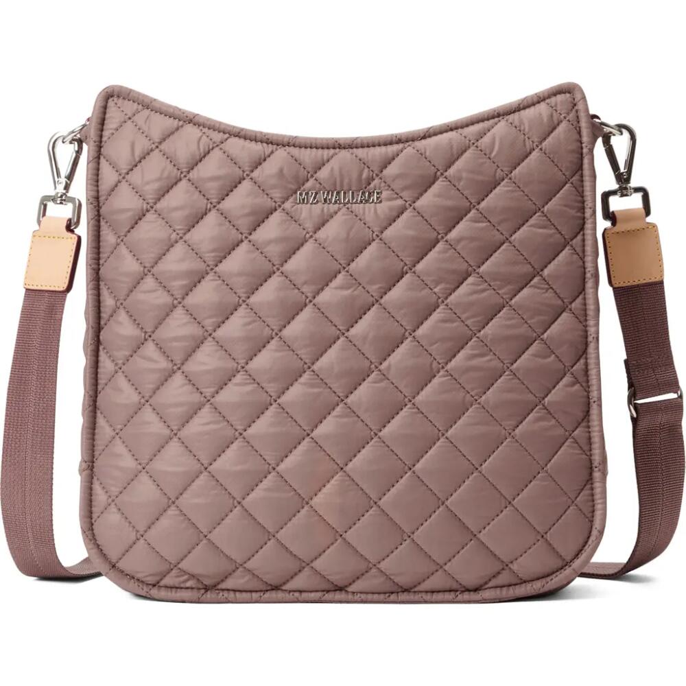 MZ Wallace Box Diamond Quilted Nylon Crossbody Bag in Mauve Cover