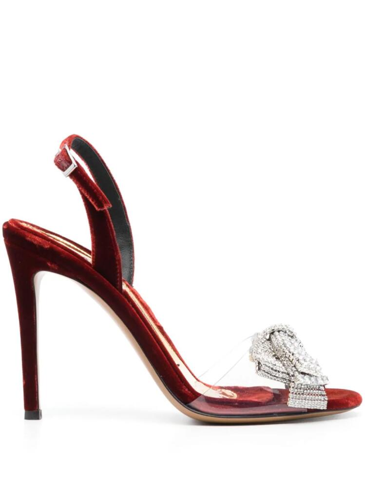 Alexandre Vauthier 105 mm crystal-embellished velvet sandals - Red Cover