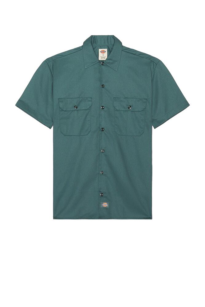 Dickies Original Twill Short Sleeve Work Shirt in Teal Cover