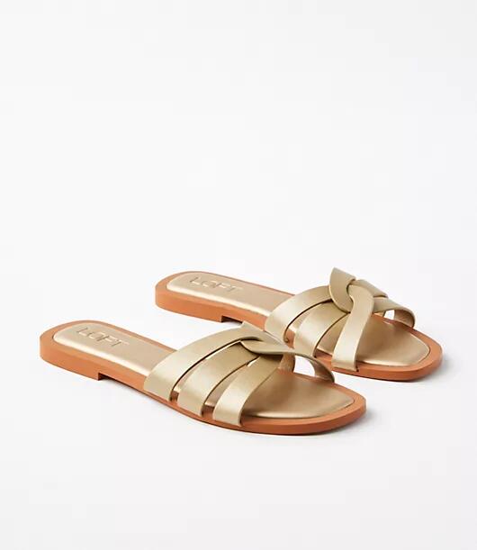 Loft Strappy Leather Slide Sandals Cover