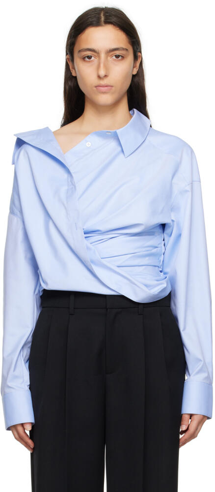 Alexander Wang Blue Draped Shirt Cover