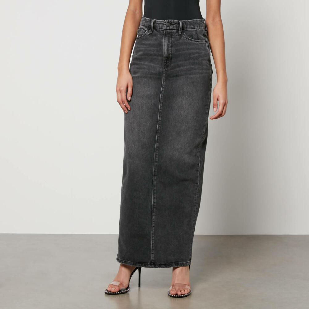 Good American Tube Denim Maxi Skirt Cover