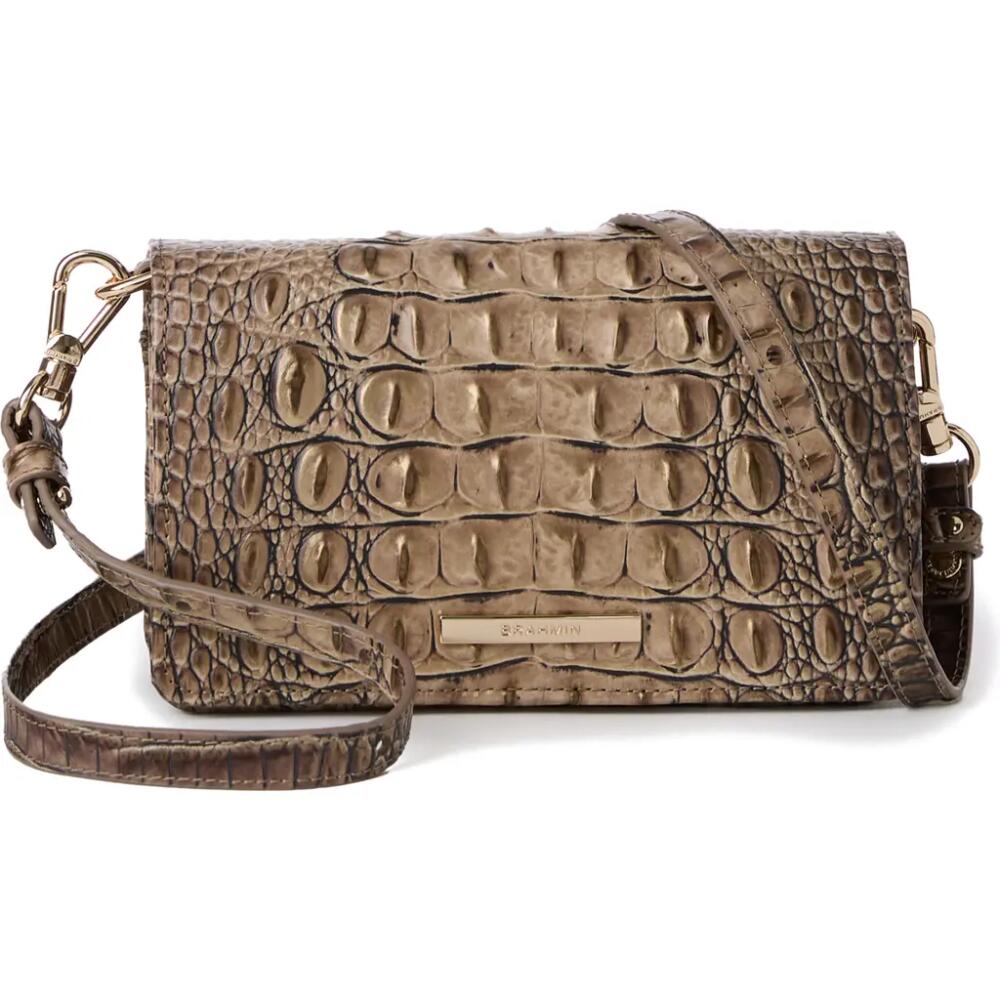 Brahmin Minuette Croc Embossed Leather Crossbody Bag in Brindle Cover