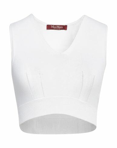 Max Mara Studio Woman Top White Viscose, Polyamide Cover