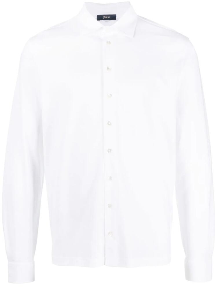 Herno spread-collar cotton shirt - White Cover