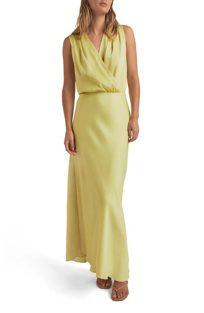 Favorite Daughter Nita Sleeveless Satin Maxi Dress in Limeade Cover