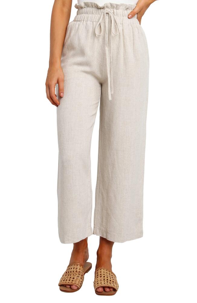 Petal & Pup Hawthorne Linen Blend Wide Leg Crop Pants in Beige Cover