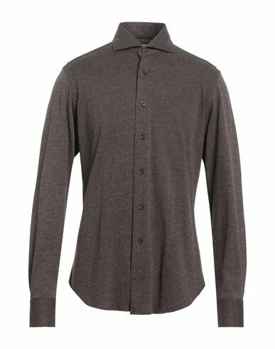 Orian Man Shirt Dark brown Size 17 ½ Cotton, Cashmere Cover