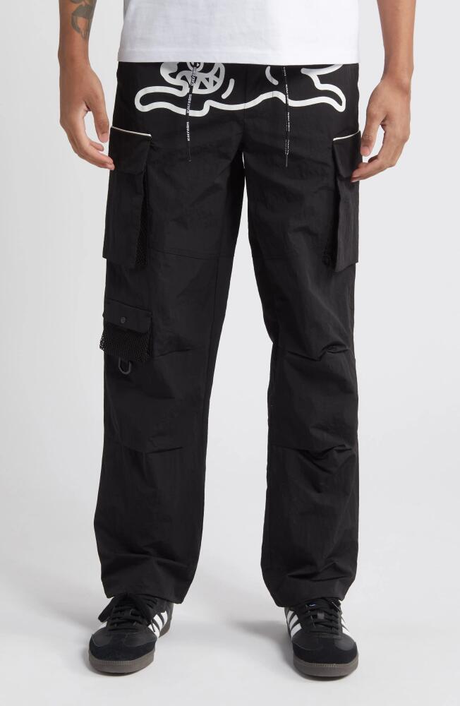 ICECREAM Coffee Nylon Cargo Pants in Black Cover