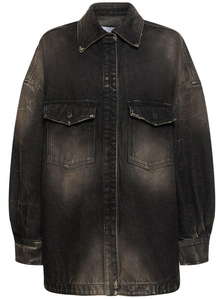 THE ATTICO Denim Shirt Jacket W/ Patch Pockets Cover