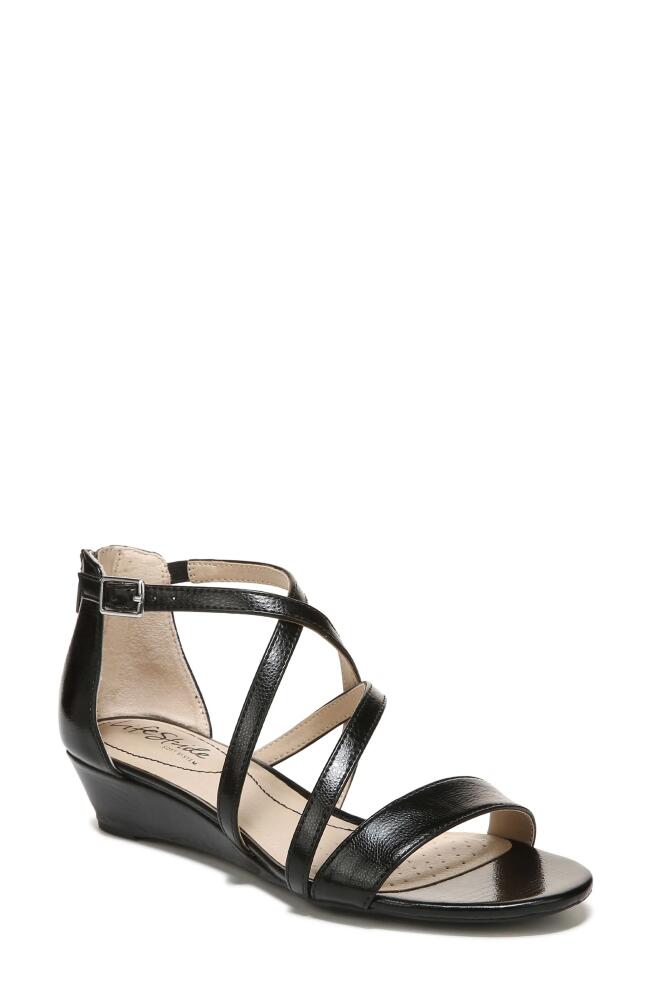 LifeStride Yolanda Wedge Sandal in Black Cover